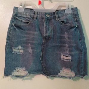 Blue jean mini skirt